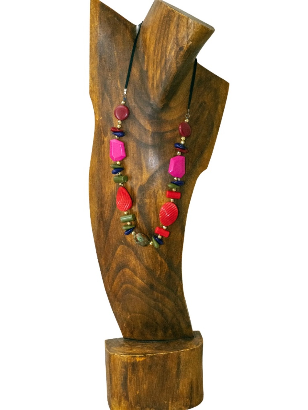 Handmade Beaded Statement Necklace Artisan Boho Wearable Art